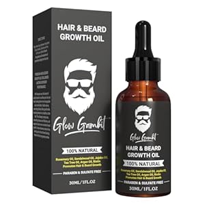 Sandalwood Rosemary Natural Beard Oil for Men, 2-In-1 Beard Softener with Biotin, Jojoba Oil, Almond Oil Castor Oil With 11 Natural Beard Oils, for Scalp, Hair & Beard -1oz.