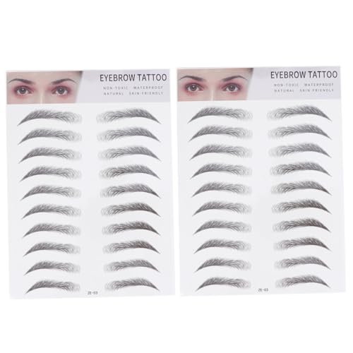 OUNONA 2 pezzi Adesivi Sopracciglia Imitazione Capelli Timbro Modellatore Sopracciglia Facile da Usare per Uomo Donna Effetto Naturale e