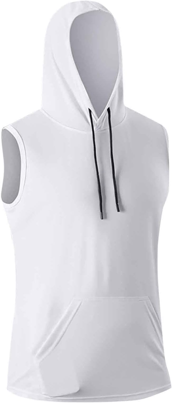 Hoodie Men's Sleeveless Tank Top Summer Sports Tank Shirt with Hood Tank Top Breathable Gym Hooded Shirt Sleeveless Lightweight Tank Top Sleeveless Fitness Shirt