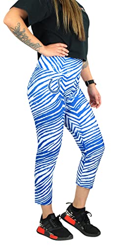 Zubaz NFL Women's 2 Color Capri Legging, Indianapolis Colts, X-Small