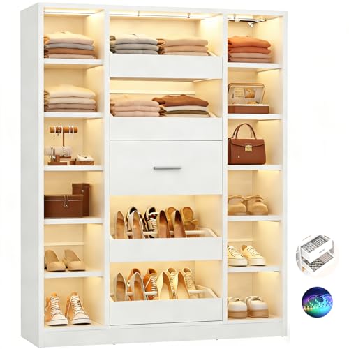 Besiost 40" Closet System with LED Lights