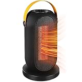 Calentador de espacio pequeño - Calentador de habitación con oscilación de 90° y temporizador | Ventilador portátil de calentamiento rápido con calentador de 3 configuraciones de calor para uso Blemo