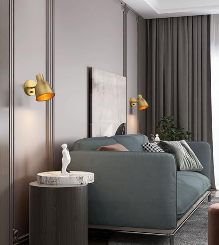 Image of Pathson Dimmable Vintage Metal Wall Sconce - Adjustable Light Head, Hardwired Bedside Vanity Light for Bedroom, Bathroom & Dining Room