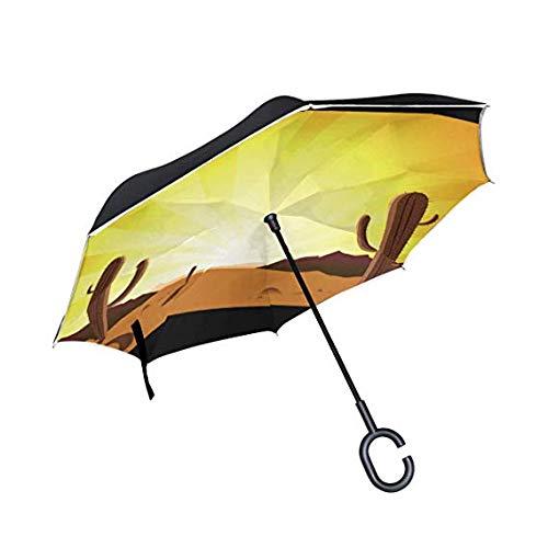 Parapluie inversé de golf en finir avec les sièges mouillés grâce à la poignée en C droite
