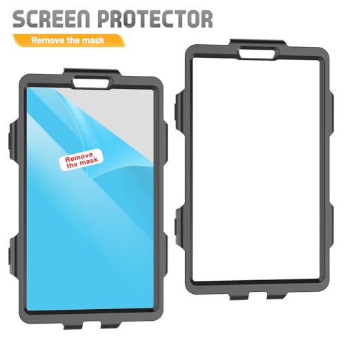 SEYMCY Case for Samsung Galaxy Tab A9 8.7 inch 2023, Full Body Shockproof with Screen Protector, 360° Rotating Hand Strap & Stand, Shoulder Strap for Samsung A9 Tablet Case, Black - Image 8