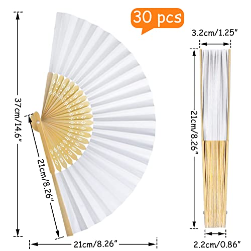 Éventails pliants blancs pour invités de mariage et fête estivale - 3