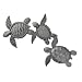 Sea Turtle, Metal Wall Art, Handmade in Haiti, Steel Drum Art 6" X 17"