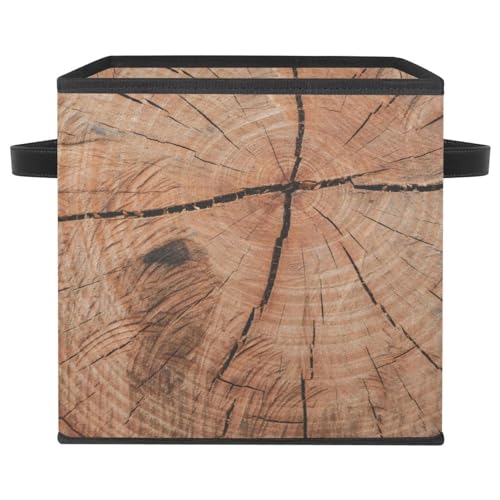 Boîte de rangement pliable cube imitation bois ancien pour placard - 2
