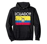 Vintage Ecuador Ecuadorian Flag Pride Gift Pullover Hoodie
