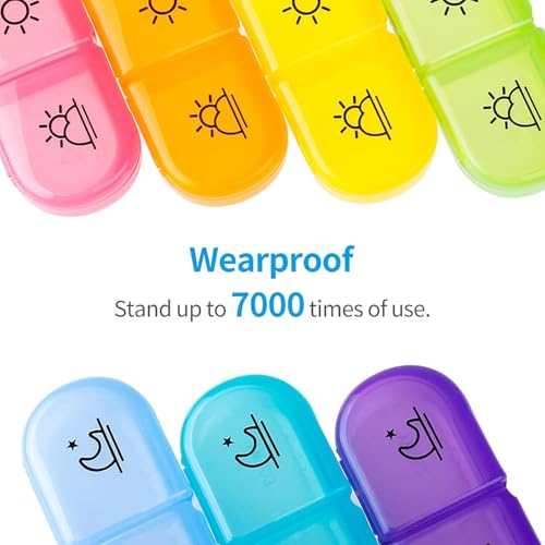Image of Weekly Medicine Organizer Box 03 Times a Day, Tablets Container Case Travel Pill Box For 07 days | Multicolor | 01 Pcs