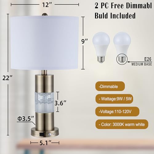 Save 40% on Serteaw Gold Touch Table Lamps with USB Charging - Image 4