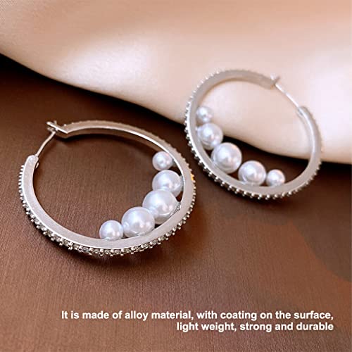 SUWIAKLALL 1 par de brincos de argola de pérola, festival de moda, aniversário de casamento, decoraç