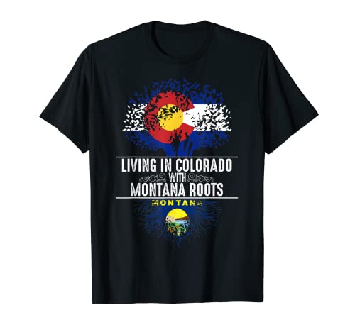 Colorado Home Montana Roots State Tree Flag regalo d'amore Maglietta
