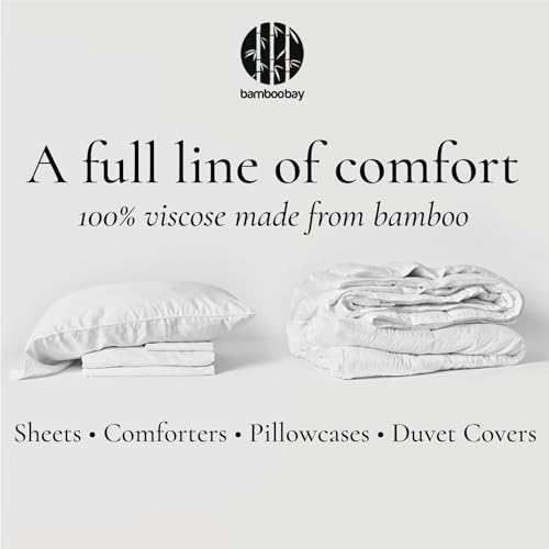 Bamboo Bay 6 Piece Queen Size Sheet Set, 100% Viscose Made from Bamboo, Breathable, Ultra Soft Cooling Bed Sheets for Hot Sleepers, Beddings with Deep Pockets Fit 16" Mattress, White by Bamboo Bay - Image 7