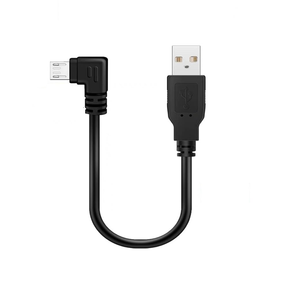 USB 2.0 L型 USBストレート/Micro上下左右90度方向変換ケーブル Micro-B オス延長ケーブル 車載ビデオケーブル 0.5m 左