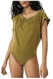 Free People Women’s Road Trip Cotton Bodysuit Verde Medium
