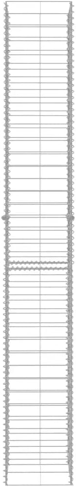 vidaXL Gabion Baskets 3 Pcs, Gabion Wall for Outdoor Patio Backyard, Gabion Cages for Stone Planter, Rock-Stone Wall, Galvanized Steel 9.8"x9.8"x77.6"