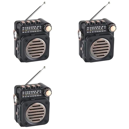 Radio FM portable mini sans Bluetooth pour senior avec haut-parleur et LED