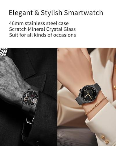 AMOLED Smart Watches for Men Women Fitness Tracker Watch Smartwatch for Android Phones/iPhone Compatible 1.43" HD Mens Watch with SOS ChatGpt AI Voice Heart Rate Sleep Female Cycle IP68 Waterproof