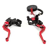 YINYANG Aluminium 7/8 22MM Motorcycle Master Cylinder Embrayage Argrayer Set de Moto Motorbikr à partir de 25 0cc À 500cc (Color : Red)