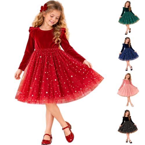 Gaexia Girl Velvet Christmas Dress Velvet Sequin Tutu Dress 2-12Y - image 1