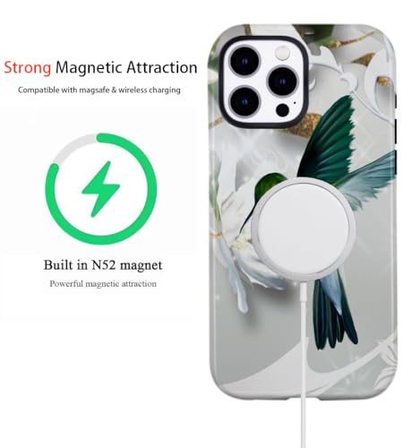 Coque magnétique iPhone 17 Pro Max double couche robuste motif colibri