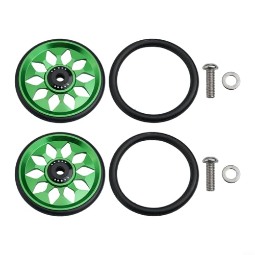 Ruedas de Entrenamiento para Bicicletas Plegables Belnotelt, Aleación de Aluminio, Tornillo M6, Resistentes al Desgaste, Ligeras (par en color verde) miniatura 6