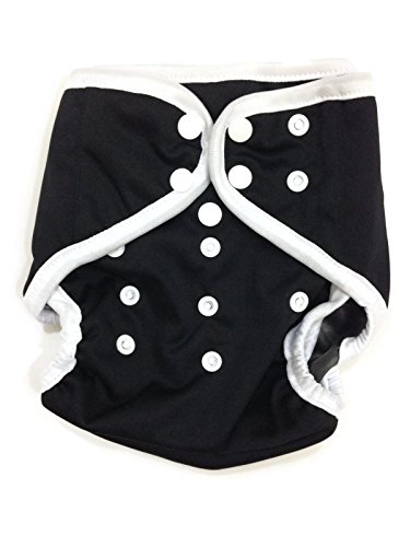 BB2 Baby One Size Solid Happy Leak-free Snaps Cloth Diaper Cover for Prefolds (One Size, Black)