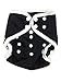 BB2 Baby One Size Solid Happy Leak-free Snaps Cloth Diaper Cover for Prefolds (One Size, Black)