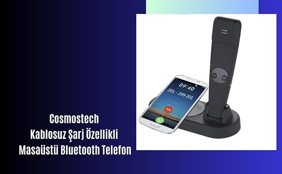 Kablosuz Şarj Cihazı Standı/Kablosuz ve USB ile Şarj Edilebilir Masa Üstü Şık Şarj Standı