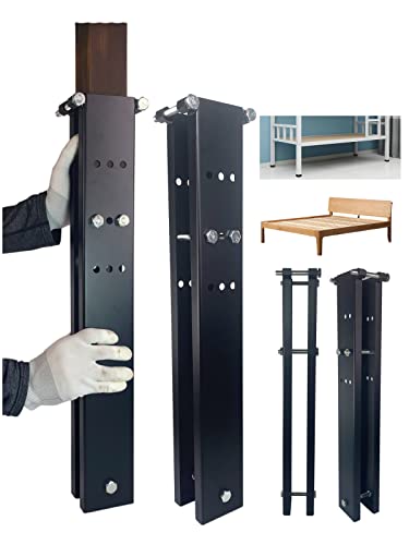 20 Inch Bed Risers Adjustable Metal Extra Tall Dorm Beds Lifting 14“ or 17” Heavy Duty for Steel Frame