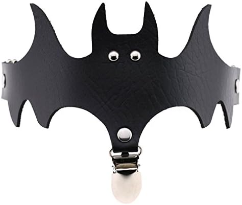 Outman 2 Pcs Black Bat Design Adjustable Sexy Elasticity Leg Harness Garter Belts with Metal Clips for Halloween Party