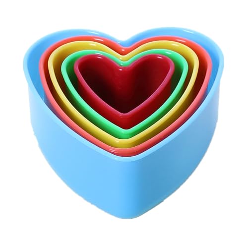 Aacehlh Cookie Cutter Set for Baking, 5PCS Sandwich Fondant Cake Fruit Vegetable Shapes Cutter Set (Heart)