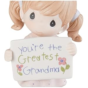 Precious Moments, You're The Greatest Grandma, Bisque Porcelain Figurine, Girl, 133033 Precious Moments Youre The Greatest Grandma Bisque Porcelain Figurine Girl 133033
