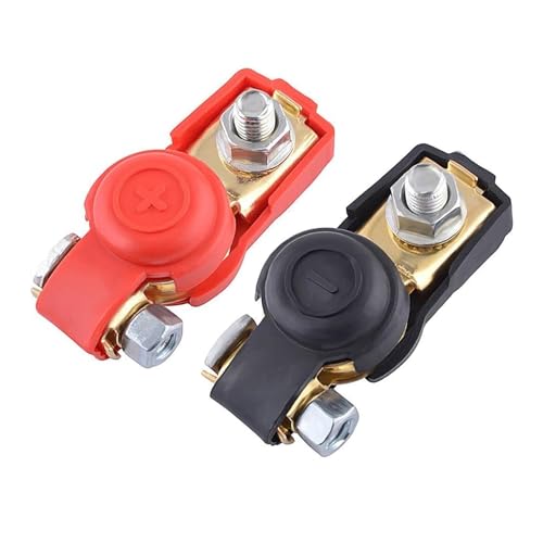 12V 3-way Battery Terminal Connectors, Negative and Positive Copper Plate Cable Clamp Quick Connector, suitable for battery terminal connection of automobiles (Type-1)