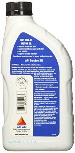 Aceite para motor Citgo 10W40 CF QT miniatura 2