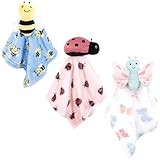 Hudson Baby Unisex Baby Animal Face Security Blanket, Butterfly 3-Pack, One Size
