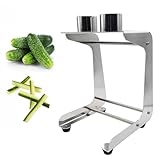 MiBoce Máquina Cortadora De Pepinos Comercial, Cortadora Manual De Pepinos, con 2 Cuchillas, Diámetro Interior 48 Mm, Rebanar Pepinos En Tiras, para Cocinar, Sushi, Preparación De Comidas