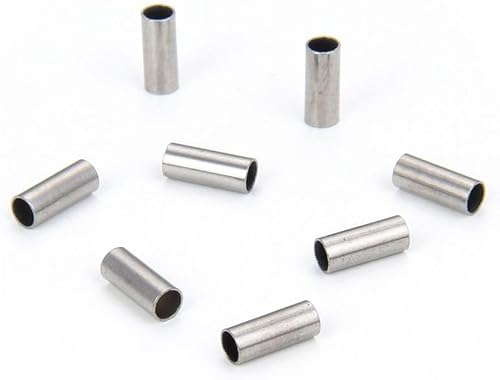 Adabele SJF27-4 - 200 cuentas sueltas de acero inoxidable de grado 304 de 0.197 in (0.2 pulgadas) de largo (diámetro interior de agujero de 0.020