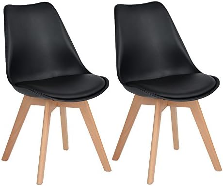 EGGREE Zestaw 2 krzeseł do jadalni i kuchni, nordic, z siedziskiem tapicerowanym,...