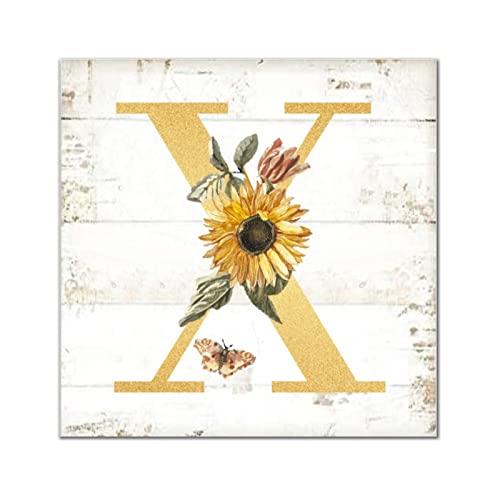 Lettres en bois monogramme X style vintage doré chic