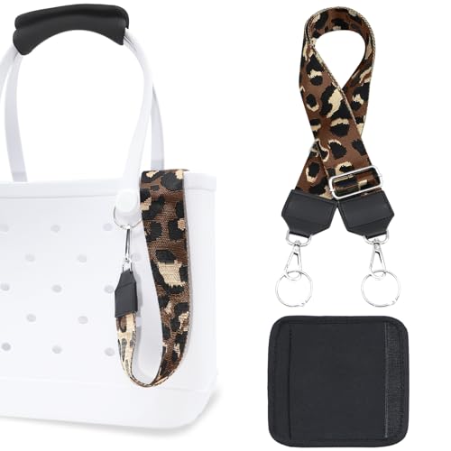 Image of Strap Wrap for Bogg Bag, Accessory for Bagg Bag, With Adjustable Shoulder Leopard Print Crossbody Strap