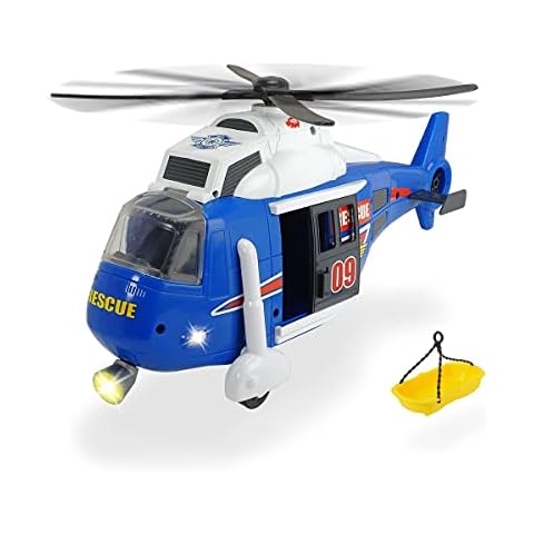 Dickie 203308356 Toys Spielzeughelikopter mit batteriebetriebenen Drehpropeller, Helikopter mit beweglicher Seilwinde, inkl. Trage, Licht & Sound, Batterien enthalten, 41 cm, ab 3 Jahren, Gelb Cover