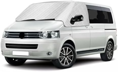 Frontscheibenabdeckung Scheibenabdeckung kompatibel mit VW T5 2003–2015 | Externe Windschutzscheibenabdeckung Verdunkelung, UV-Schutz, Schutz vor Schnee, Eis & Frost, wasserfest