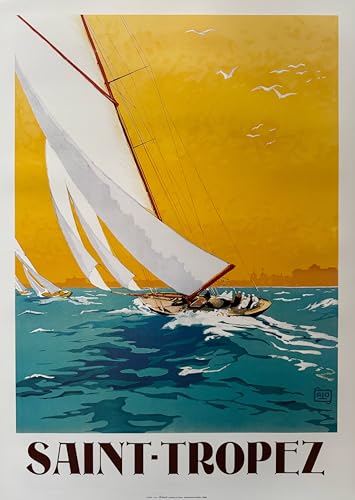 Affiche Saint-Tropez voiliers 50x70cm poster décoration mer