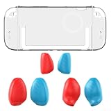 Impugnatura ergonomica personalizzabile per Switch2 Hard Shell Design per un maggiore comfort ed efficienza di gioco (trasparente+blu rosso)