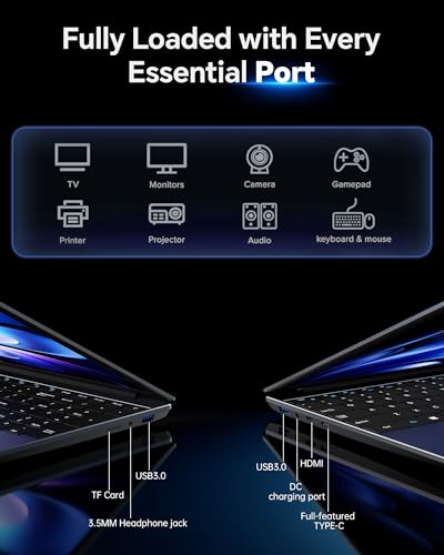 Image of 15.6 Inch Laptop with AI, Office 365, 12GB RAM 256GB SSD, Quad-Core Processor, Win 11 Home Laptops Computer, IPS FHD, 180Viewing, Type-C, WiFi 5, BT4.2, Portable Thin Laptops - Gray