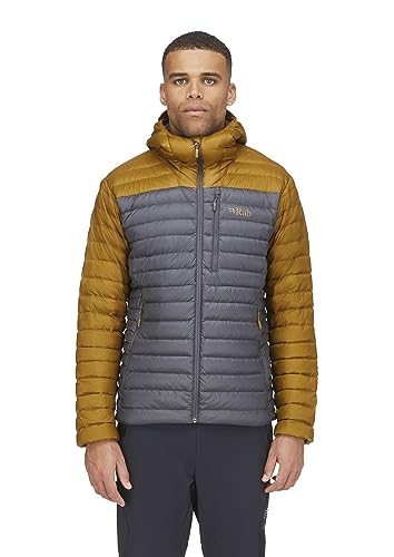 Image of Rab Men's Microlight Alpine 700-Fill Down Hooded Puffer Jacket for Hiking & Skiing