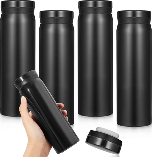 Dandat Pack de 4 Botellas de Agua Mini de Acero Inoxidable 10 oz con Aislamiento al Vacío