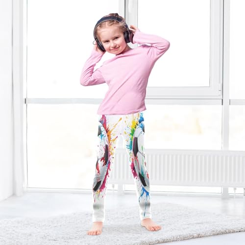 Toddler Girls Leggings Printed Yoga Pants Leggings Watercolor Soccer Ball for Kids4